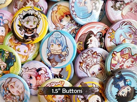 15 Anime Buttons Etsy