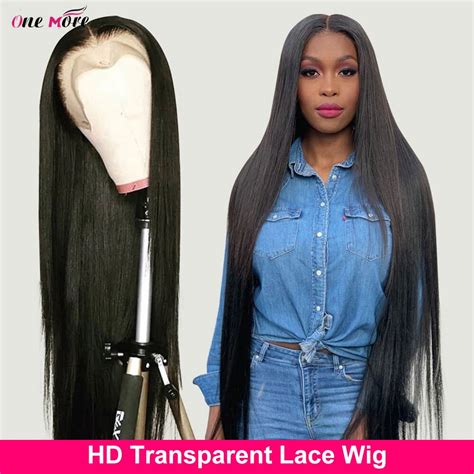 30 32 34 36 Inch Bone Straight Lace Front Wig Hd Transparent Lace