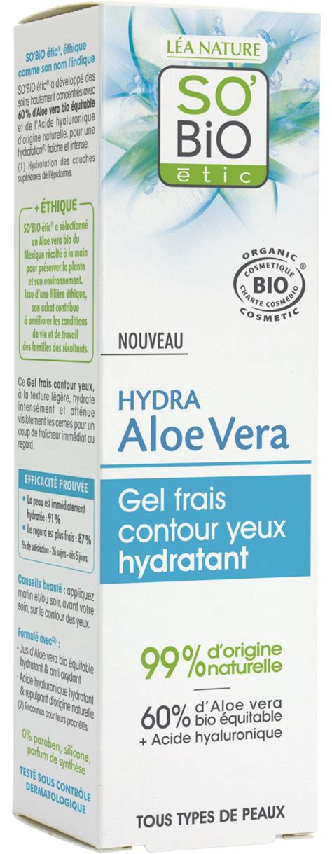 Gel frais contour yeux hydratant Hydra Aloe Vera SO BiO étic