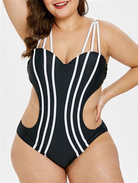 [60 Off] Plus Size Side Cut Out Underwire Swimwear Rosegal