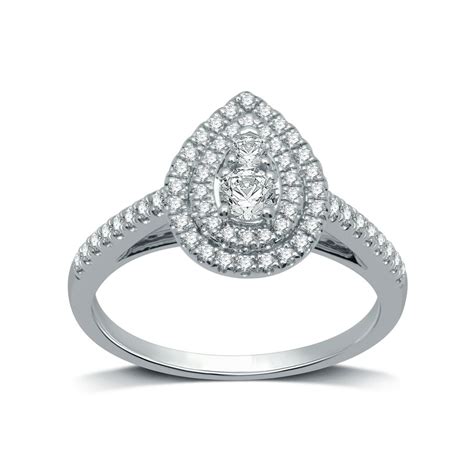 Forever Bride Forever Bride 12 Carat Tw Pear Halo Diamond 10 Kt