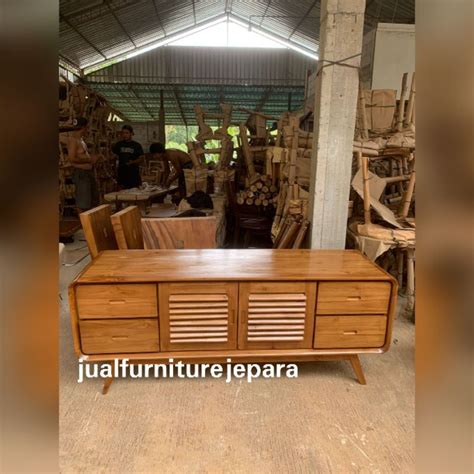 Jual Meja Tv Minimalis Retro Kayu Jati Bufet Tv Buffet Tv Minimalis