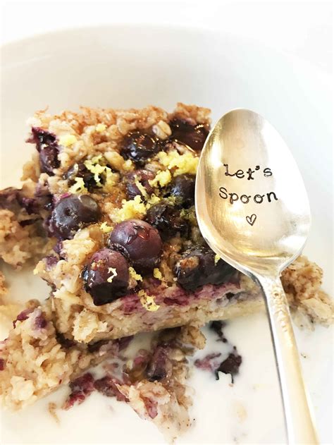 Blueberry Lemon Baked Oatmeal The Skinny Fork