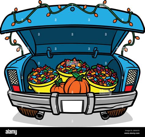 Trunk Or Treat A Cartoon Illustration Of A Trunk Or Treat Stock Vector