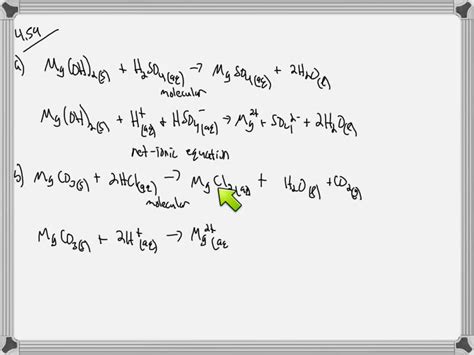 Solved Write A Balanced Molecular Equation And A Net Ionic Equation For