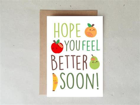 Cute Get Well Soon Card Funny Cute Get Well Card Cute Feel Etsy