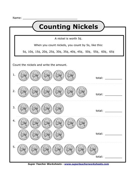 Worksheets Free Printable Pennies And Nickels