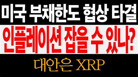 리플 Xrp News 미국 부채한도 협상 타결 인플레이션 잡을 수 있나 대안은 Xrp입니다 리플코인 리플 코인