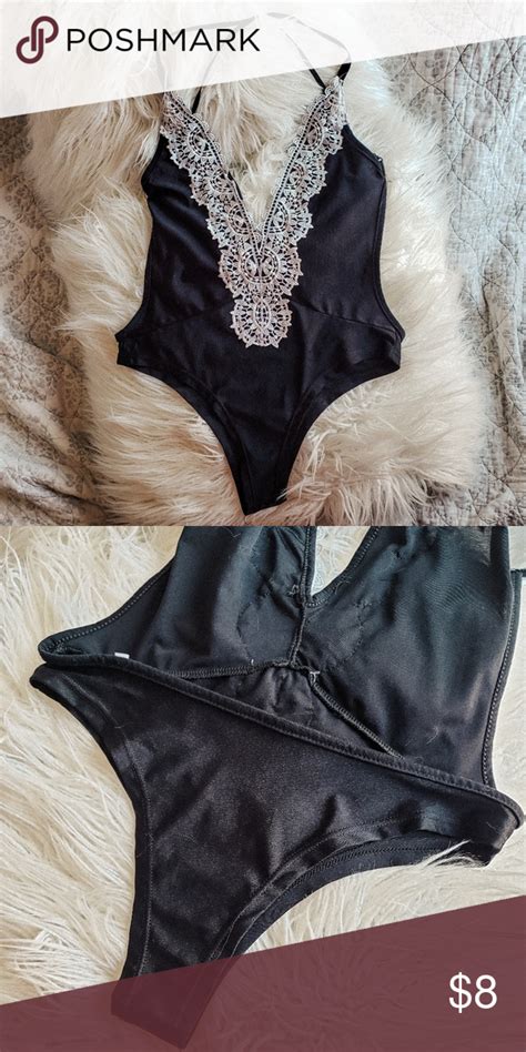 Lace Detail Halter Bodysuit In 2020 Halter Bodysuit Lace Detail