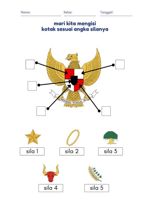 Belajar Sila Pada Pancasila Kartu Flash Pembelajaran Prasekolah Buku Prasekolah