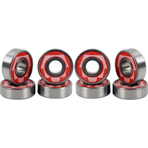 SkateHut Logo ABEC 9 Chrome Steel Rated Bearings Red Pack Of 8