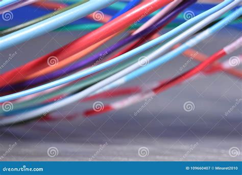 Electrical Cables On Metal Background Stock Image Image Of