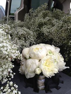 White Peony Bridal Bouquet With Baby S Breath Bridesmaids Bridal