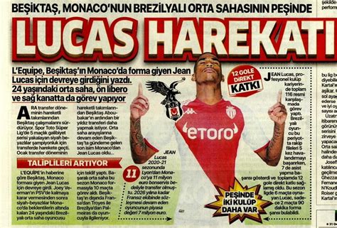 Pirana on Twitter LUCAS HAREKATI Beşiktaş Monaconun Brezilyalı