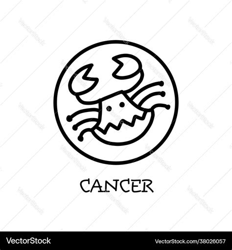 Cancer Zodiac Sign Astrology Symbol Royalty Free Vector