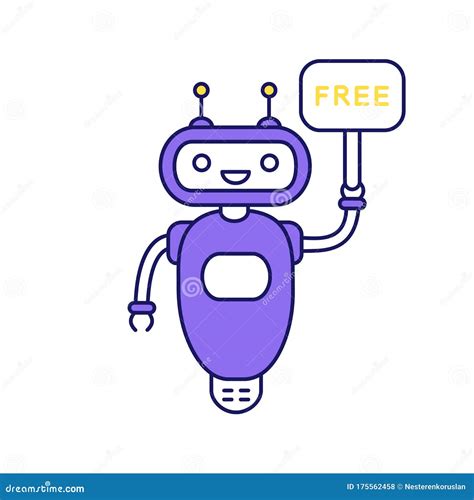 Chatbot With Free In Speech Bubble Color Icon Stock Vector