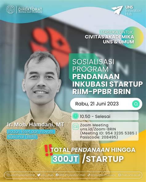 Sosialisasi Program Pendanaan Inkubasi Startup RIIM PPBR BRIN