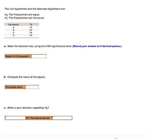 Solved The Null Hypothesis And The Alternate Hypothesis Are Ho The