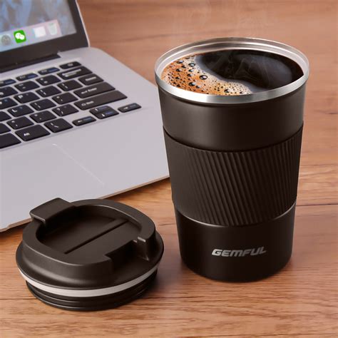 Gemful Travel Mug Water Coffee Cup Stainless Steel Cup Vacuum Insulated