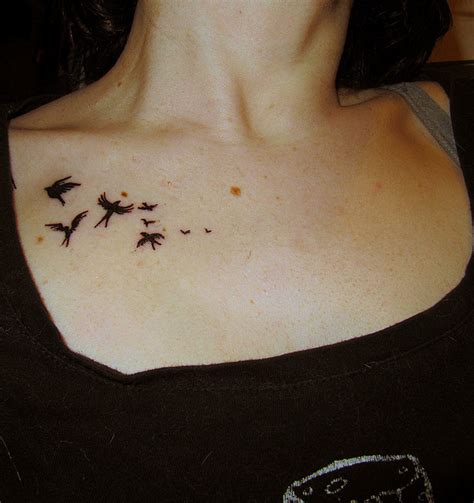 Cute Flying Birds Shoulder Tattoo for Women