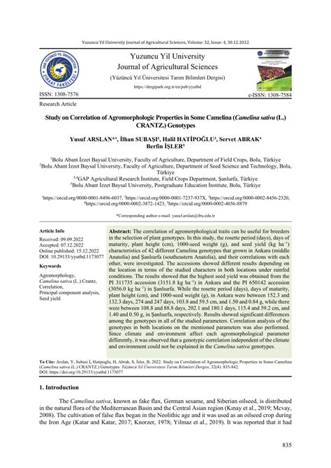 PDF Study On Correlation Of Agromorphologic Properties In Some