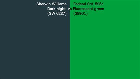 Sherwin Williams Dark Night SW 6237 Vs Federal Std 595c Fluorescent