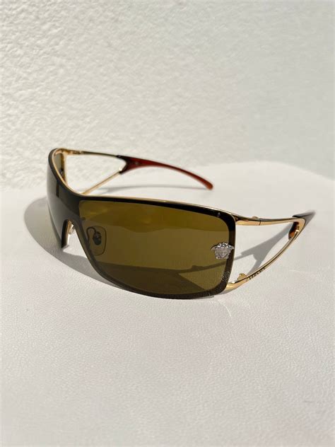 Vintage Iconic Vintage Versace Sunglasses Gold Mask 2048 Unisex | Grailed