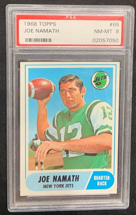 Topps Football Joe Namath New York Jets Card Collection Psa