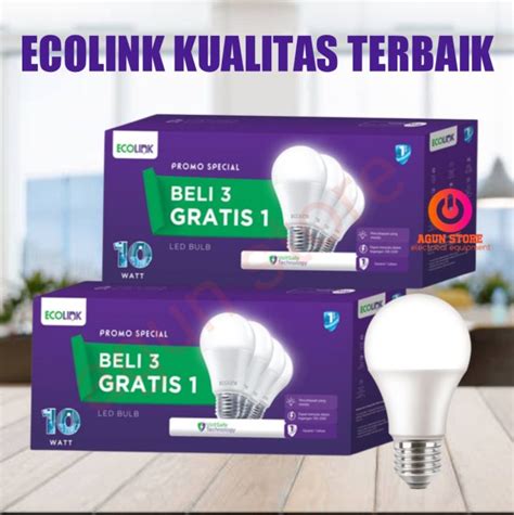 Lampu Ecolink Gratis Led Bulb Multipack W Putih Paling Terang