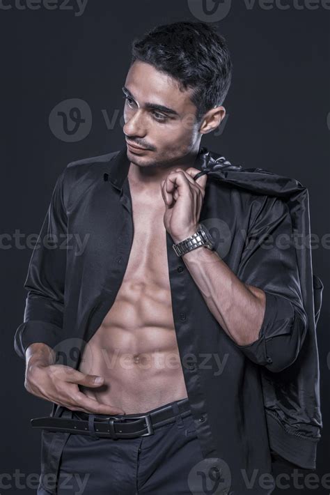 Handsome Arab Male Model With Perfect Body Posing In Studio Portrait