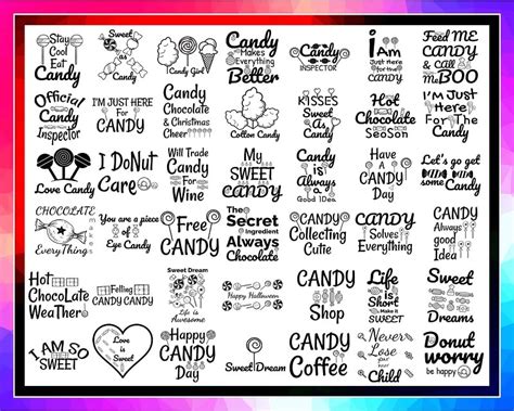 Bundle 100 Candy Quotes SVG PNG, Candy Quotes Svg Files, Candy Svg Design, Candy Sayings ...