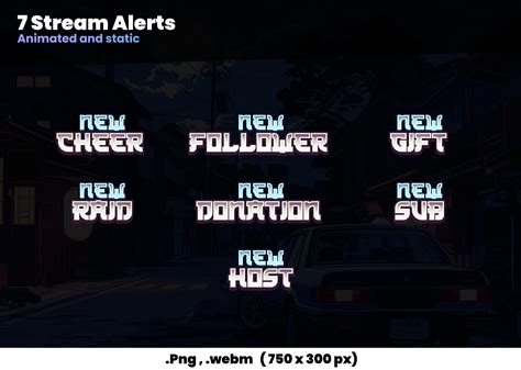 Night Tokyo Streets Overlays Pack Twitch Japan Stream Package Animated