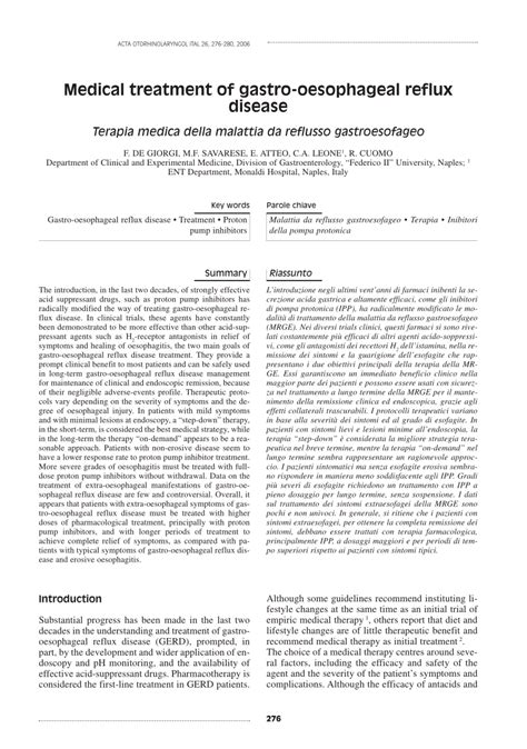 (PDF) Medical treatment of gastro-oesophageal reflux disease