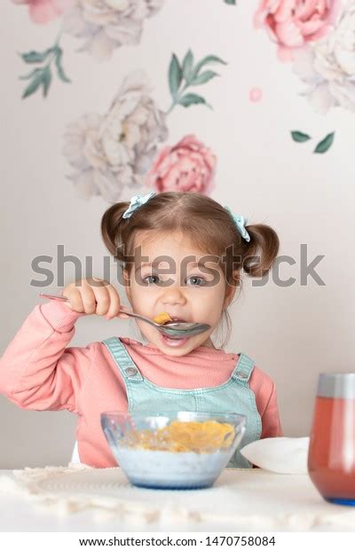 Adorable Cute Baby Girl Eating Corn Stock Photo 1470758084 Shutterstock