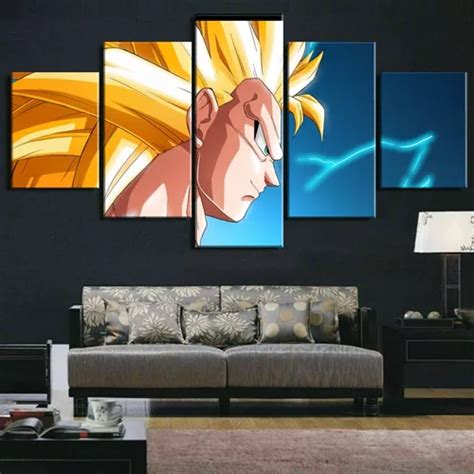 5 Cuadros Goku Fase 3 Dragon Ball Con Marco Listo A Colgar Cuotas Sin