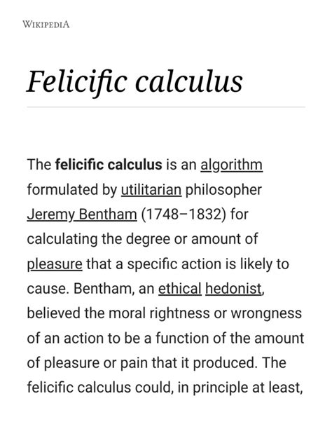 Felicific Calculus Wikipedia Download Free Pdf Hedonism