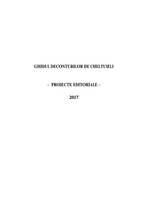 PDF GHIDUL DECONTURILOR DE CHELTUIE LI PROIECTE Deconturi