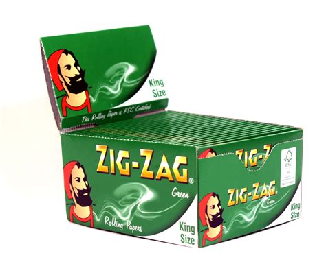 Zig Zag King Size Green Rolling Papers 50 Packs