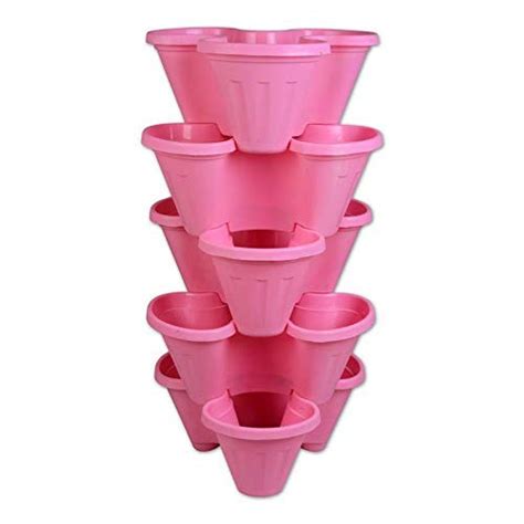 Sharpex Garden Stacking Flower Pot Tower Vertical Plastic Garden