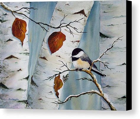 Chickadee In The Birch Canvas Print Canvas Art By Dee Carpenter