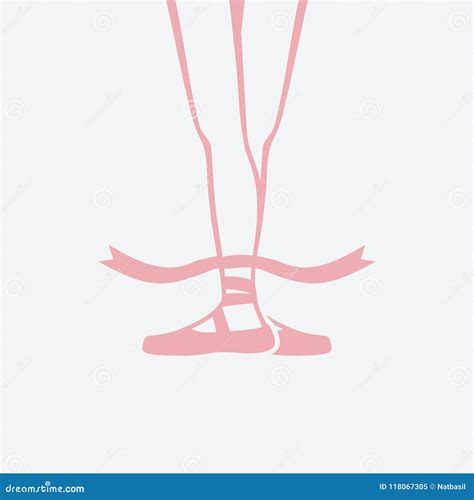 Ballerina Feet in Pointe Shoes. Third Ballet Position Stock Vector ...