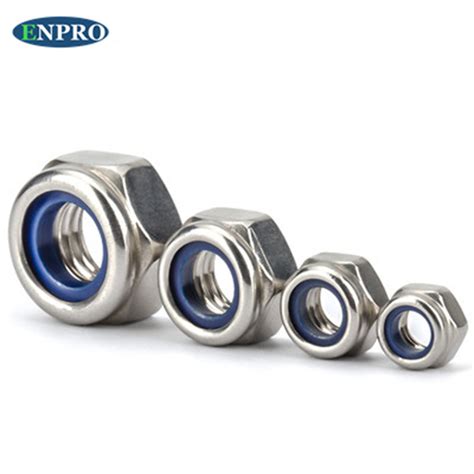 SS304 SS316 DIN985 M6 M8 M10 Nylon Nut Stainless Steel Nylock Nuts