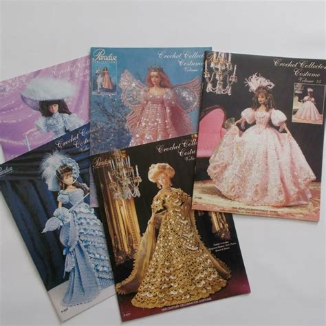 Paradise Publications Pattern Book Lot Crochet Historical Doll Fashions