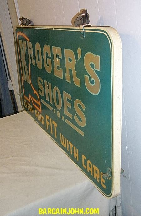 Bargain Johns Antiques Doube Sided Krogers Shoes Advertising Old