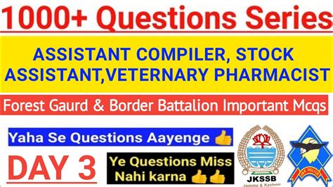 Stock Assistant Veternary Pharmacist Jkp Border Battalion Other