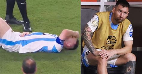 Lionel Messi Y La Impactante Imagen De Su Tobillo Tras Duro Golpe Ante