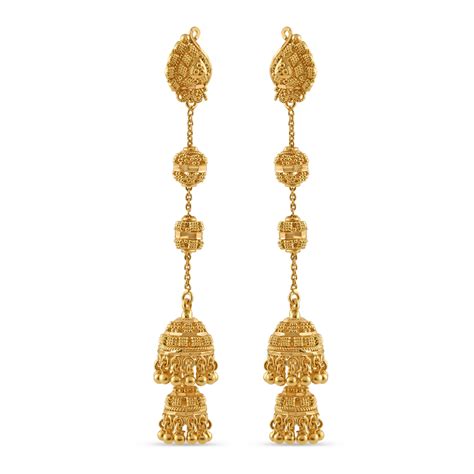 22ct Gold Jhumkha Earring Jali Collection PureJewels UK