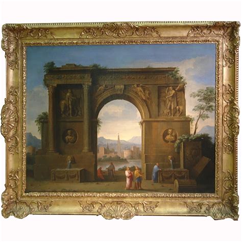 Oil Painting I X I Classical Landscape With Ruined Arch And