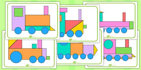 Shape Train Picture Pack Professor Feito Twinkl