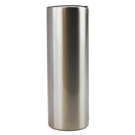 oz sublimation blank straight stainless steel silver tumbler